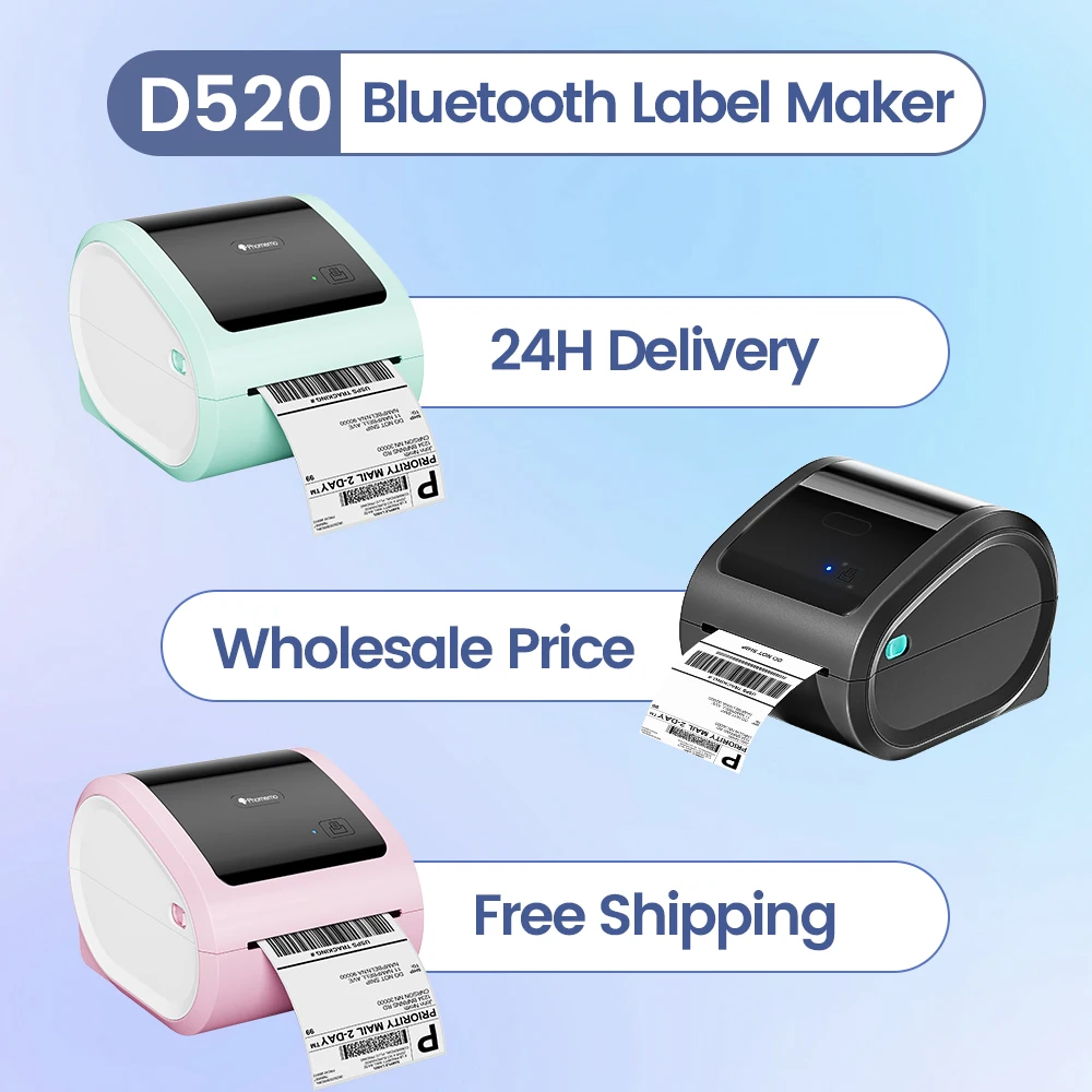 Commercial Label Printing Machine - Draadloze Bluetooth-verzendprinter Phomemo D520BT thermische labelprinter