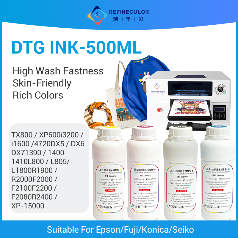 Direct To Garment Ink - Refinecolor 500ML/fles DTG Textielinkt voor Epson